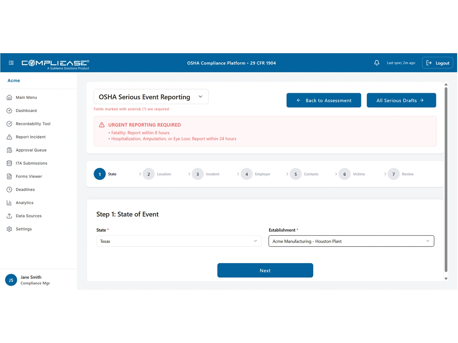 compliance workflow automation dashboard