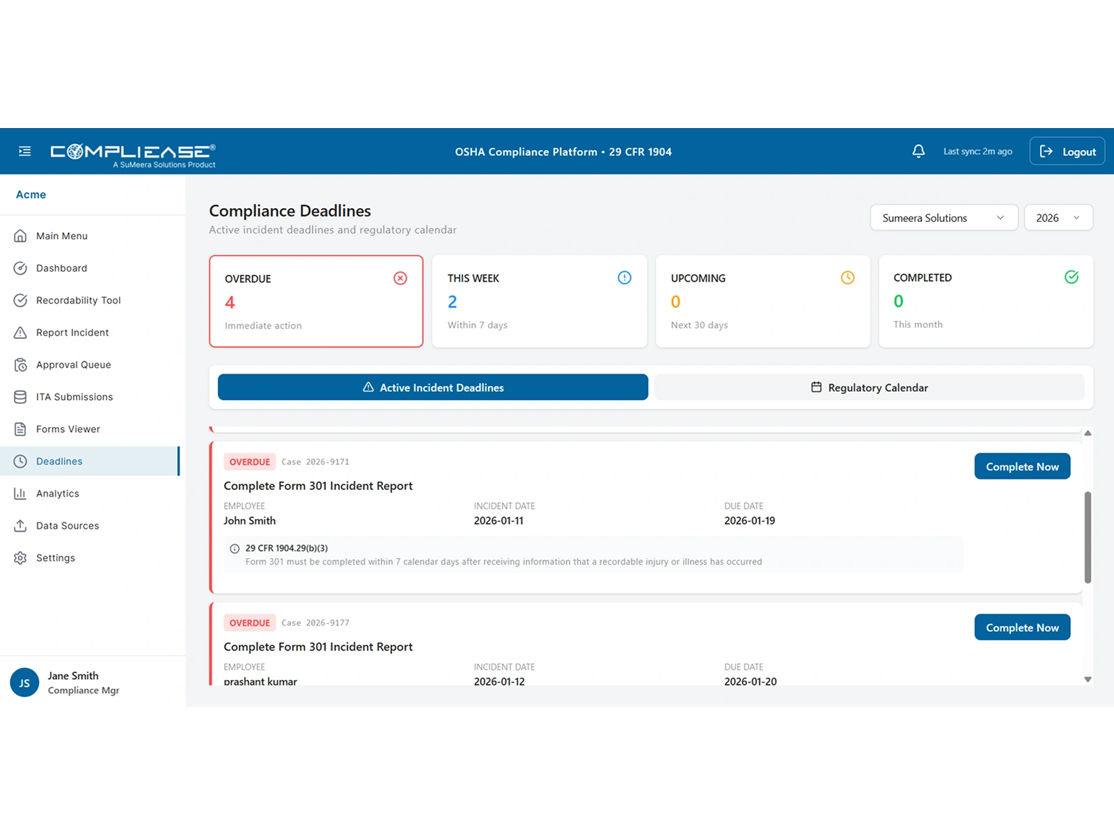 compliance workflow automation dashboard