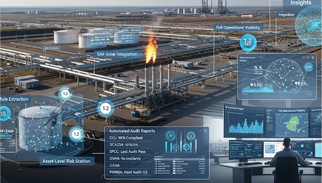 Midstream pipeline compliance management software dashboard