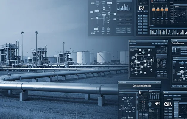 Midstream pipeline compliance management software dashboard
