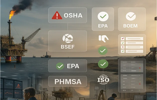 Upstream oil exploration compliance software dashboard screenshot
